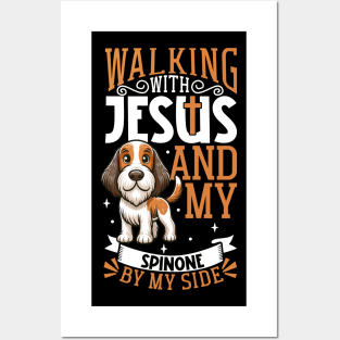 Jesus and dog - Spinone Italiano Posters and Art